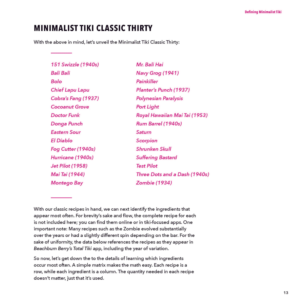 Page from Minimalist Tiki Book